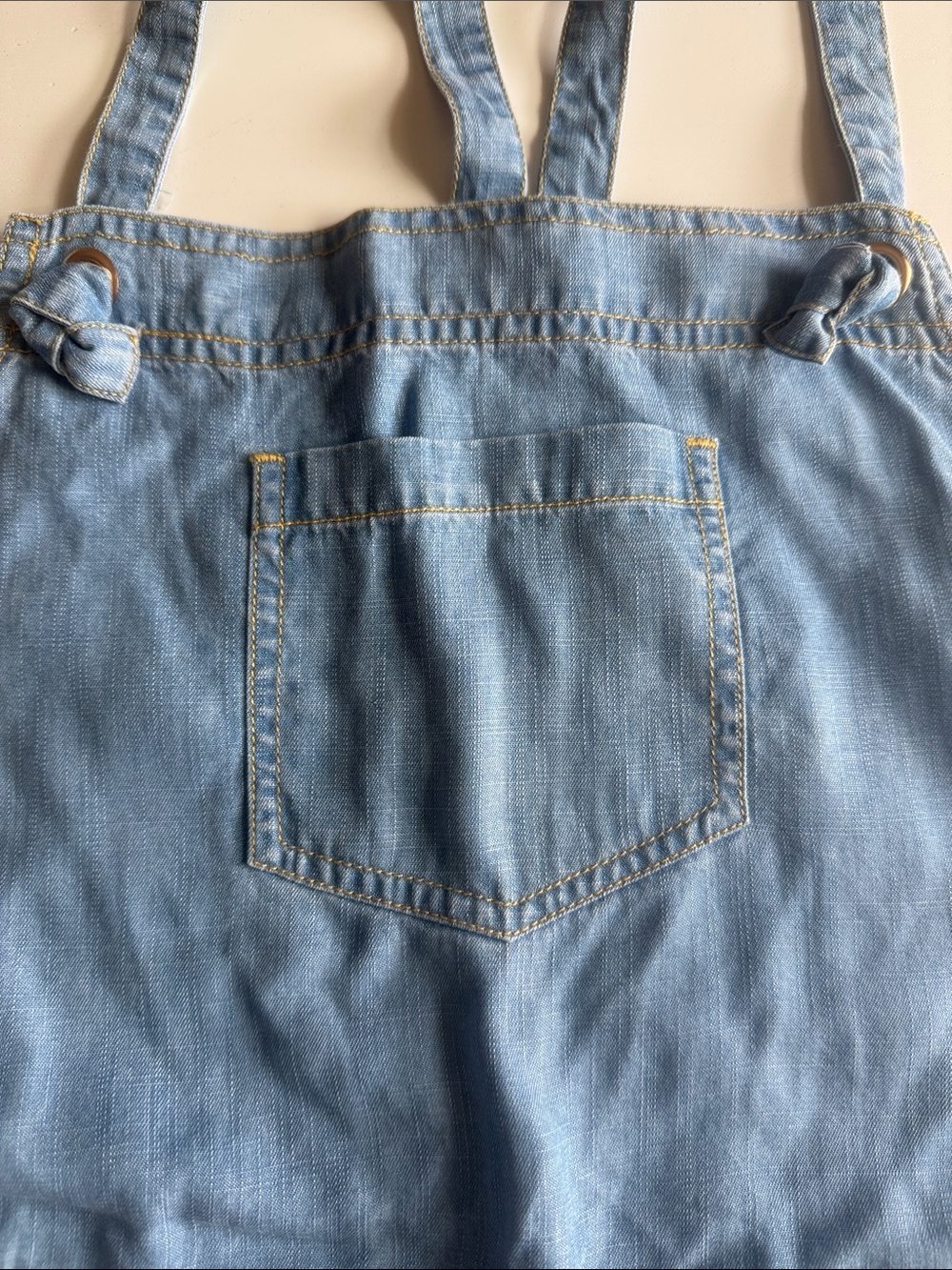 Matilda Jane (435) Light Blue Denim Chambray Overall Shorts Sz 12 NWT - Picture 3 of 11